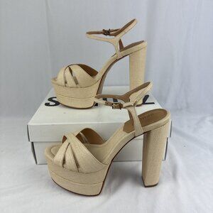 Schutz Women Keefa Platform Sandals Natural Light Wood